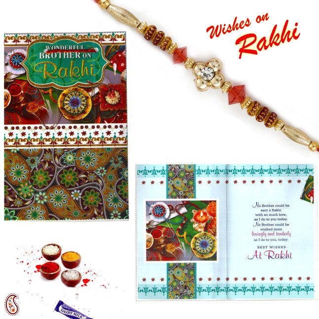 RCD11 - Rakhi card with Rakhi and Message